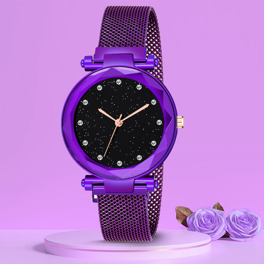 Purple magnetic watch on sale