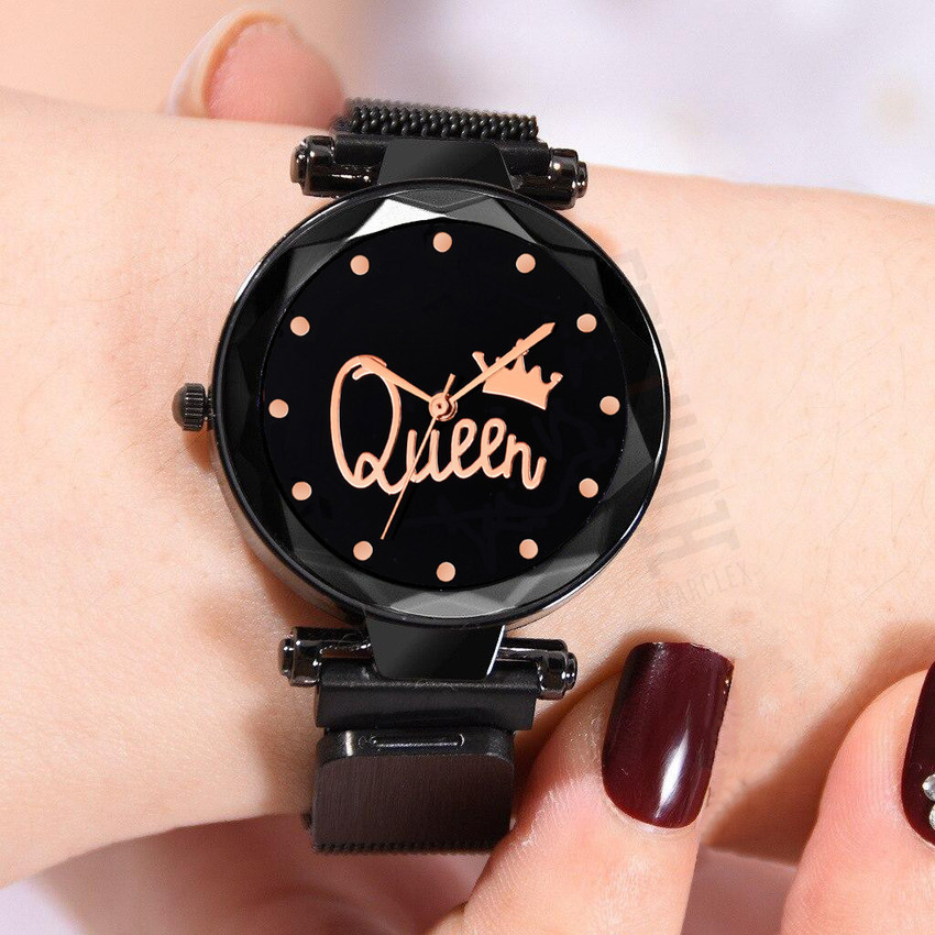 Girls black colour watch new arrivals