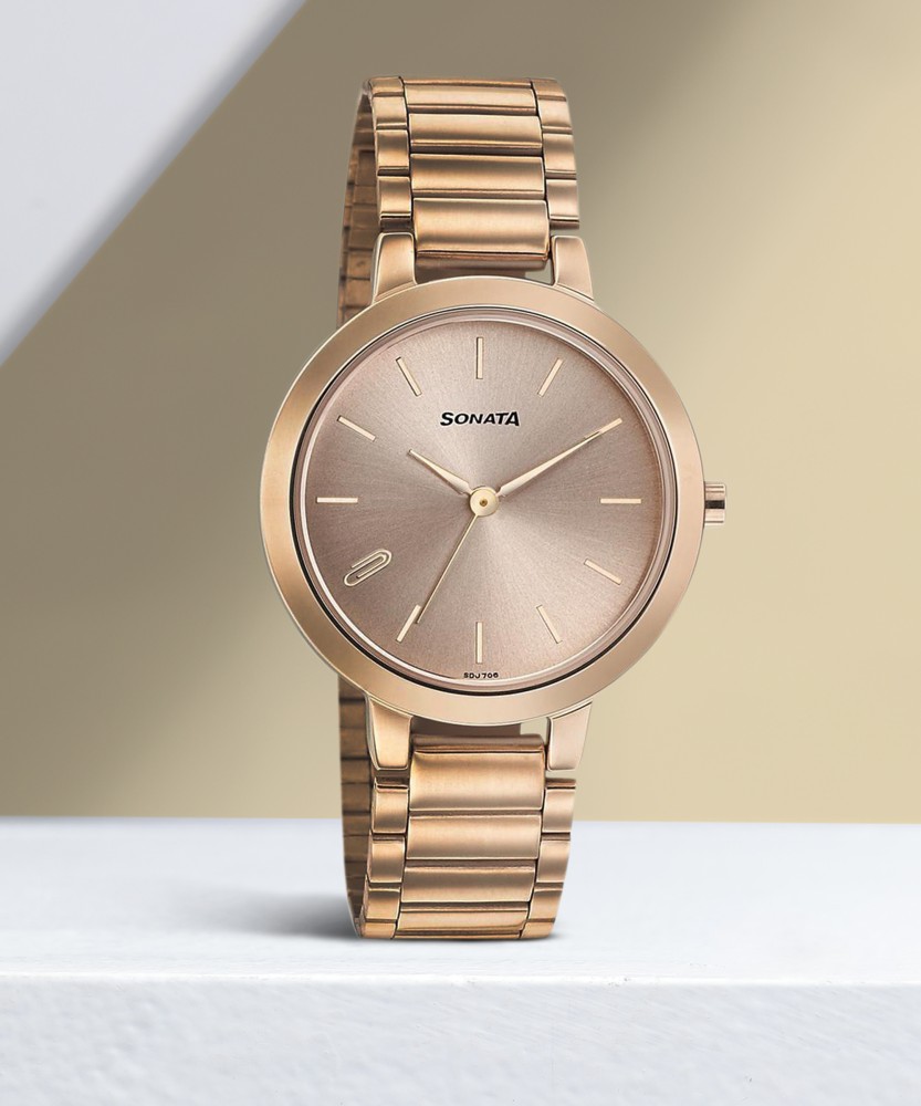 Sonata ladies watch online rose gold