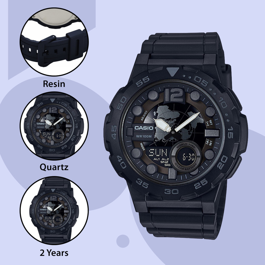 CASIO AEQ 100W 1BVDF Youth Combination AEQ 100W 1BVDF Analog Digital Watch For Men Buy CASIO AEQ 100W 1BVDF Youth Combination AEQ 100W 1BVDF Analog Digital Watch For Men AD217 Online at Best Prices in