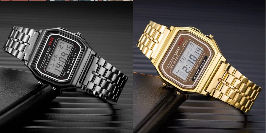 Buy Acnos Brand - A Digital Alram Time Day Second Shockproof  Multi-functional Automatic White Gold Waterproof Digital Sports Watch For  Men's Kids Watch For Boys Watch For Men Pack Of 2 Online