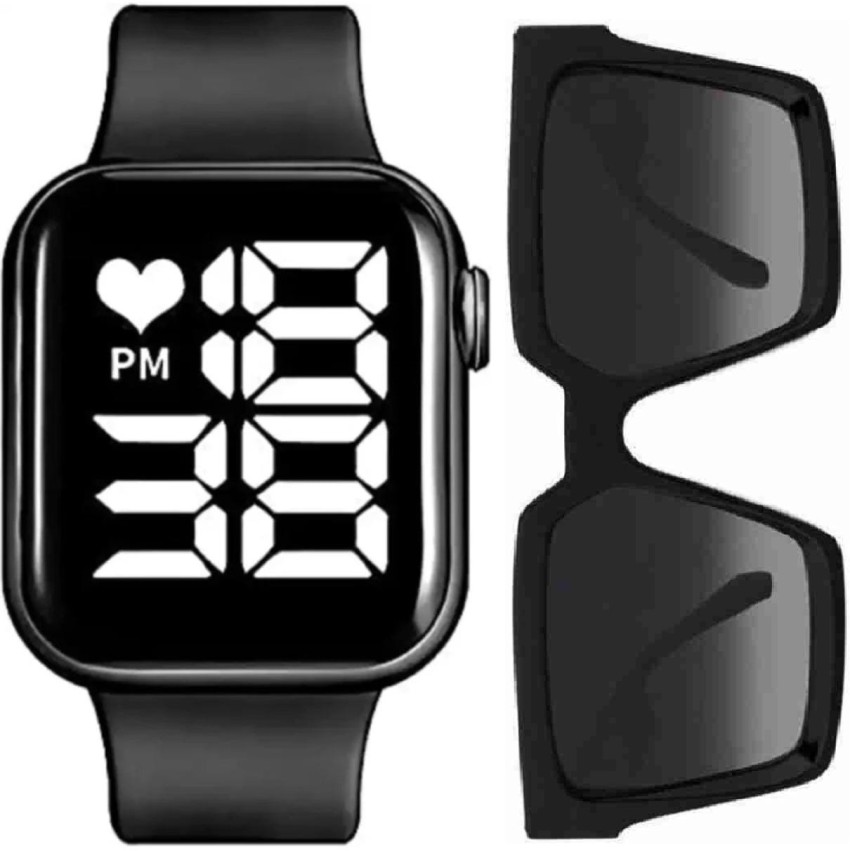 PIRASO HEART LED BLACK & LV BLACK COMBO Lifestyle Dial Color Black & Black  Strap Watch For Boys And Girls Digital Watch - For Men & Women - Buy PIRASO  HEART LED