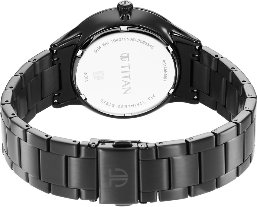 Buy Online Titan Black Dial World Time with Date Stainless Steel