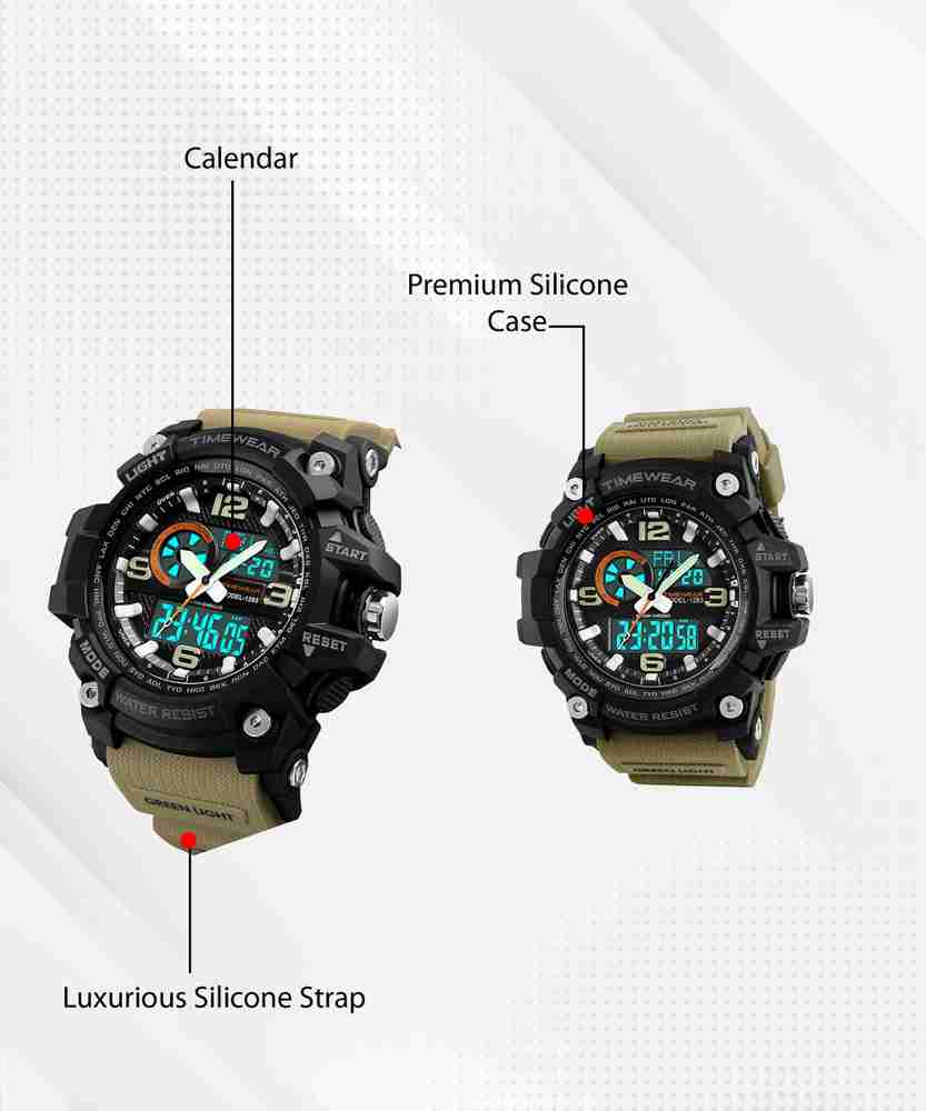 TIMEWEAR 1283 BROWN Black Dial Silicone Strap Sports Analog Digital Watch For Men Buy TIMEWEAR 1283 BROWN Black Dial Silicone Strap Sports Analog Digital Watch For Men 1283 BROWN Online at