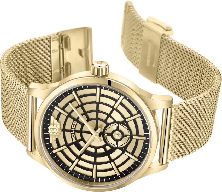 Gold discount police watch