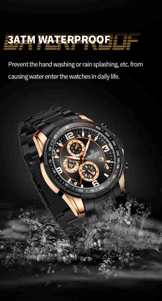 Mens black waterproof on sale watch