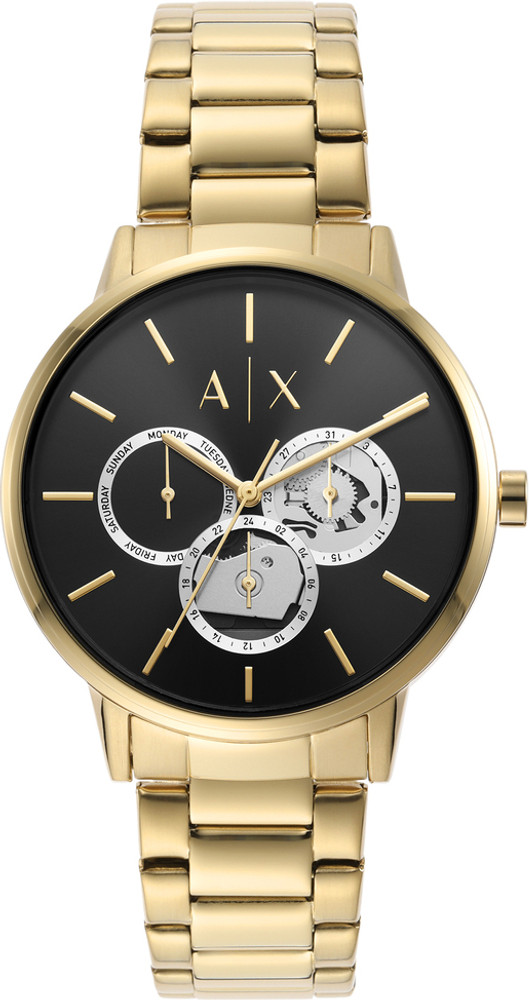 Armani exchange watch gold top and black