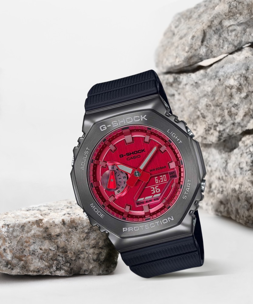 CASIO GM 2100B 4ADR G SHOCK Grey Ip Red Dial Resin Strap Analog Digital Watch For Men Buy CASIO GM 2100B 4ADR G SHOCK Grey Ip Red Dial Resin Strap Analog Digital Watch For Men G1161 GM 2100B 4ADR