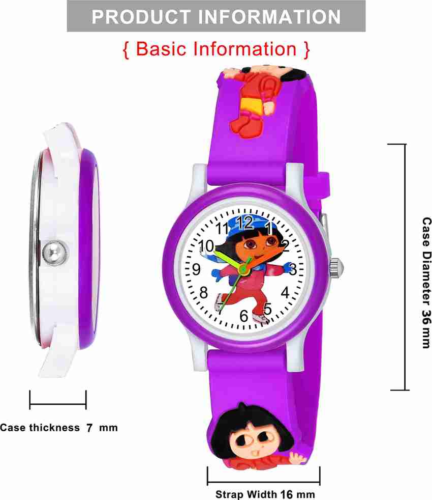 STT Dora Pink Purple Strap White dial Analog Wrist Watch Set of 2 Analog Watch For Boys Girls Buy STT Dora Pink Purple Strap White dial