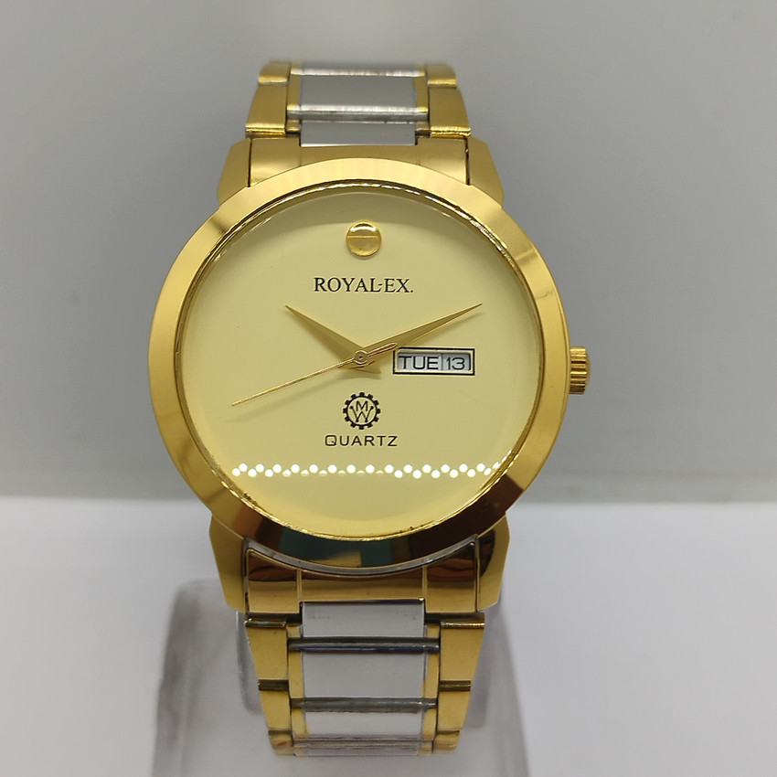 Royalex Ivory Dial Day Date Golden Case With Silver Gold Mix