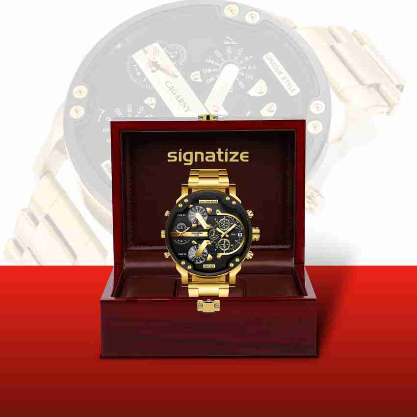 SIGNATIZE Wrist Watches Large Dial Gold Steel Strap Quartz Watch Analog Dial Men s Watch Wrist Watches Large Dial Gold Steel Strap Quartz Watch Analog Dial Men s Watch Analog Watch For Men Buy