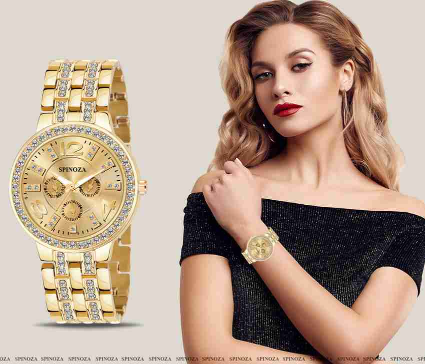 WANTON An new fashionable golden diamond chronograph design dial