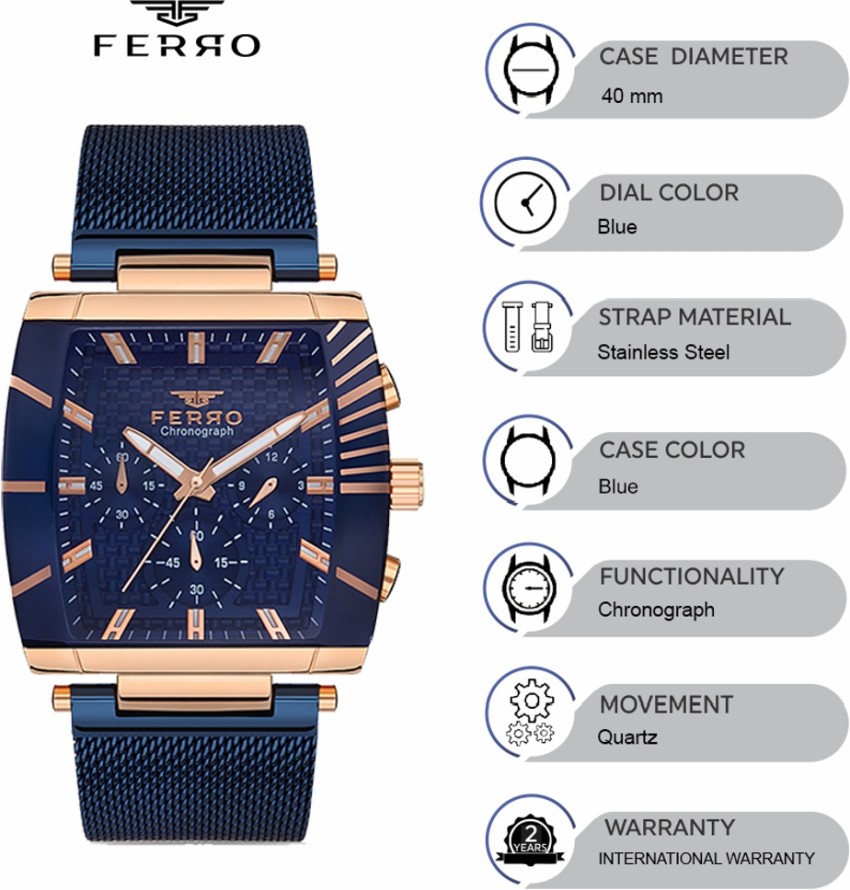 Buy Ferro Analog Black Dial Men's Watch-FM11084A-R at Amazon.in