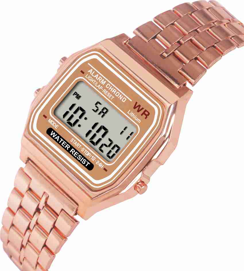 REMIXON SR76 Rectangular Rose Gold Stainless Steel Strap With Day