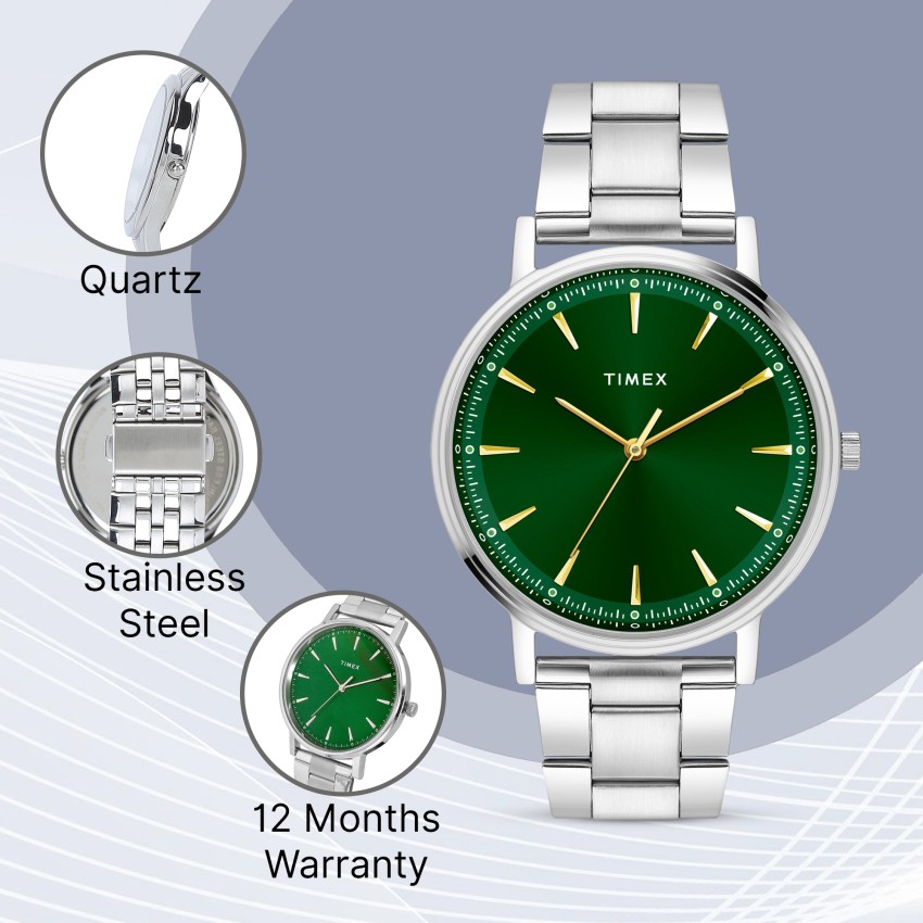 Timex green online dial