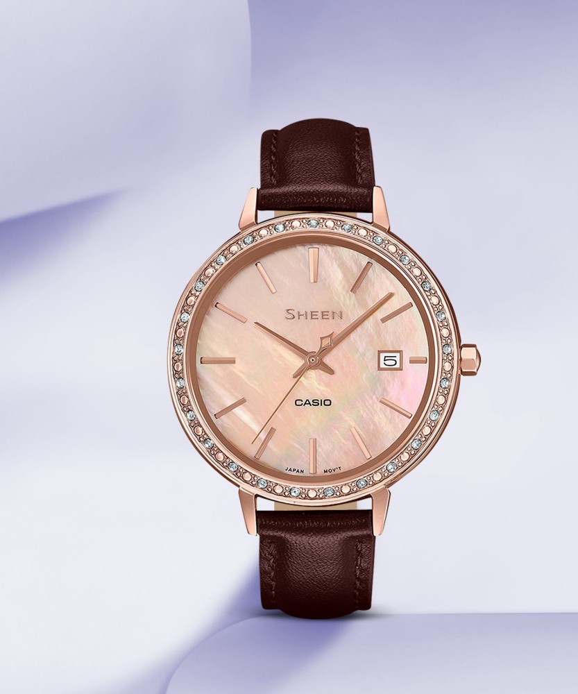 Casio sheen swarovski hot sale ladies watch price