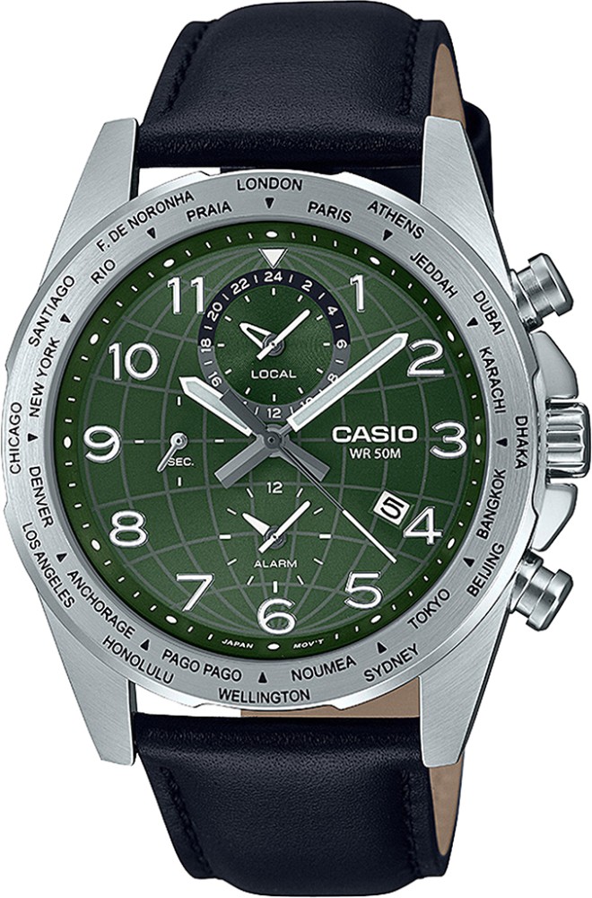 Casio green 2024 dial watch