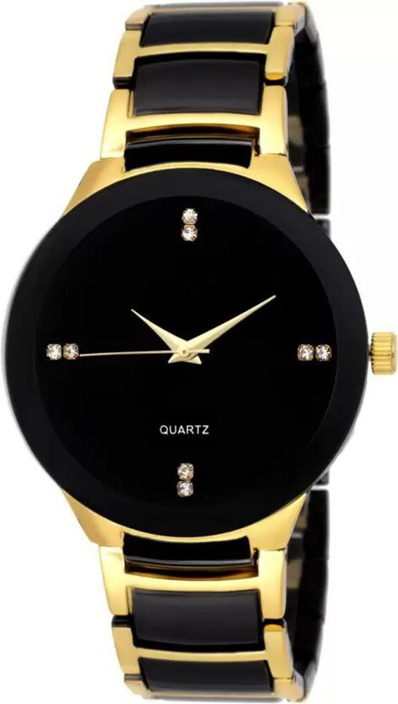 Mukesh Gift Shop Gold Black Analog Watch For Men Analog Watch