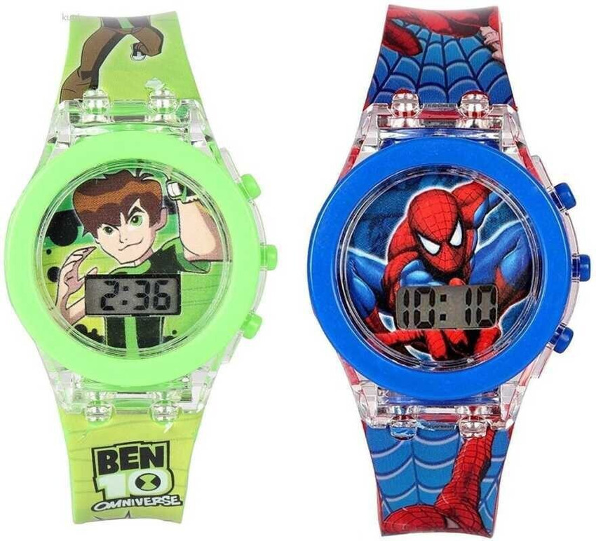 TYMU HD printed Ben10 and Spiderman Collection Watch For Small Children HD Prited kids glowing watch Digital Watch For Boys Girls Buy TYMU HD printed Ben10 and Spiderman Collection