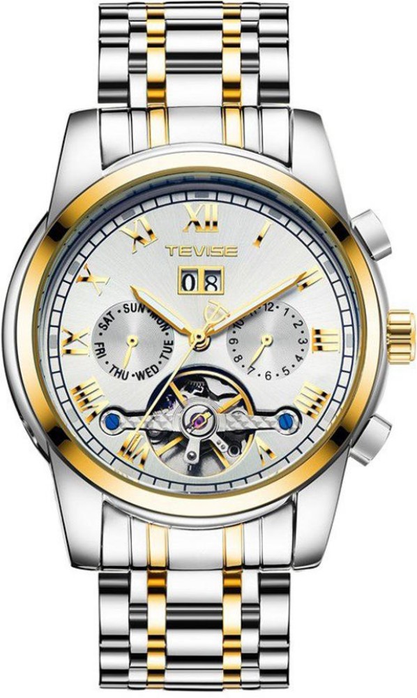 Tevise Automatic Mechanical Skeleton Chronograph Luxury Watch