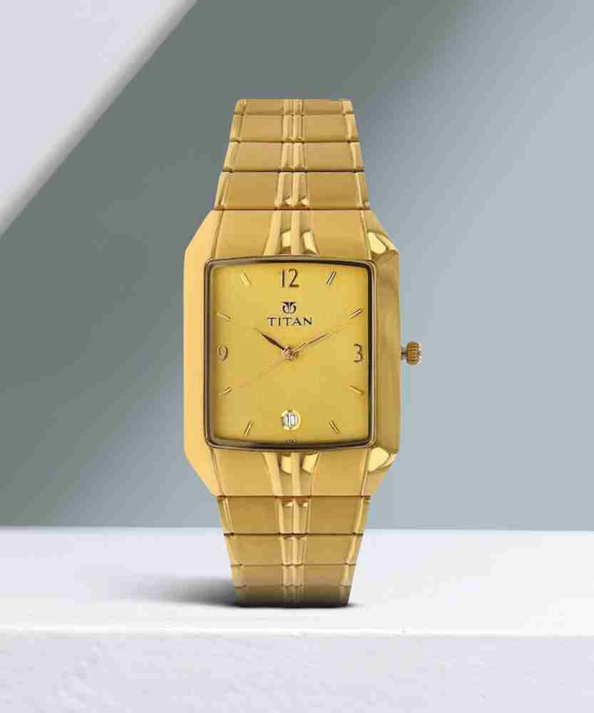 Titan gold best sale plated watch price