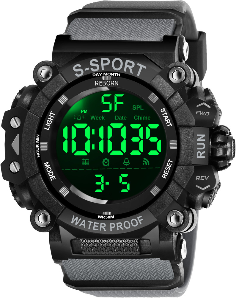 TrackFly 9106 GREY BELT New Attractive Sport look Design Military Green LED Calendar and time and date Digital Watch For Men Buy TrackFly 9106 GREY BELT New Attractive Sport look