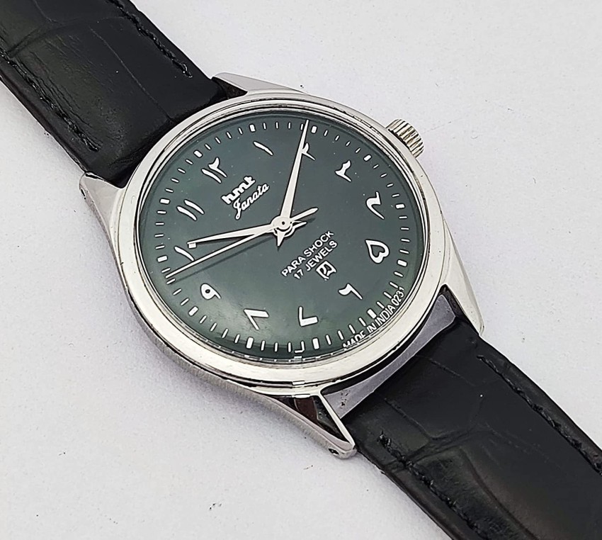 DIXOT HMT Janata para Shock 17 Jewels Green Urdu Dial Mechanical