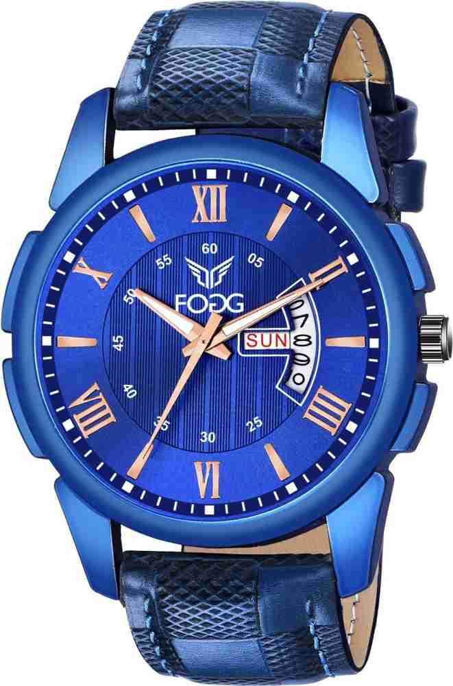 FOGG 1200 BL Blue Day and Date Analog Watch For Men