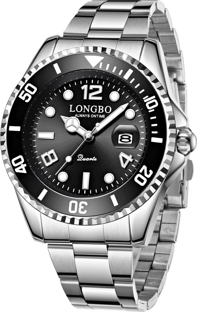 Longbo 80430 Silver Black Analog Watch For Men Buy Longbo 80430 Silver Black Analog Watch For Men Silver Stainless Steel Black Dial Scratch Resistant Waterproof Luxury Watch for Men and Boys Online at