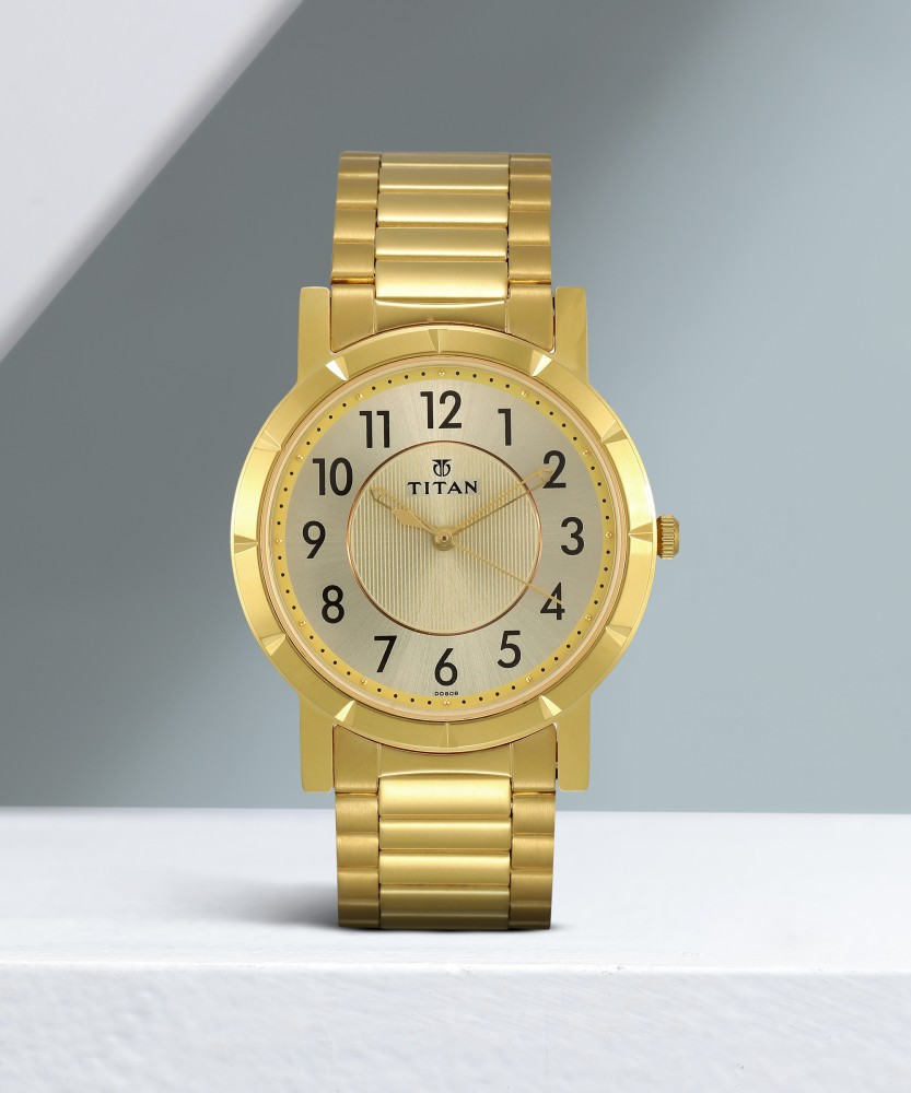 Gold titan shop watch price