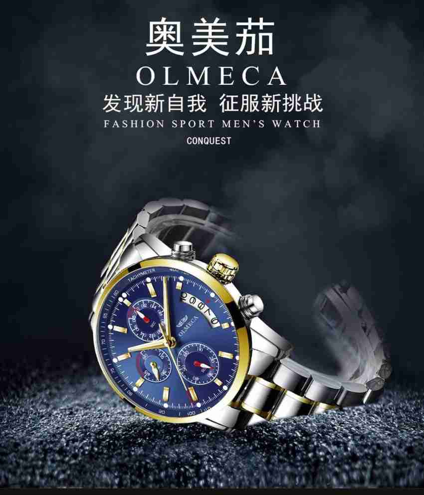 Olmeca Famous Watches Fashion Luxury Stainless Steel Men S Wristwatches Chronograph Inside Dials Working Three Eye Six Needle Analog Watch For Men Buy Olmeca Famous Watches Fashion Luxury Stainless St...