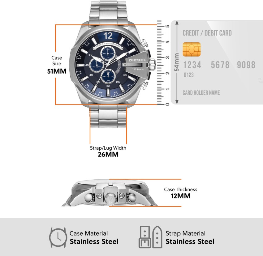 Reloj diesel discount stainless steel back