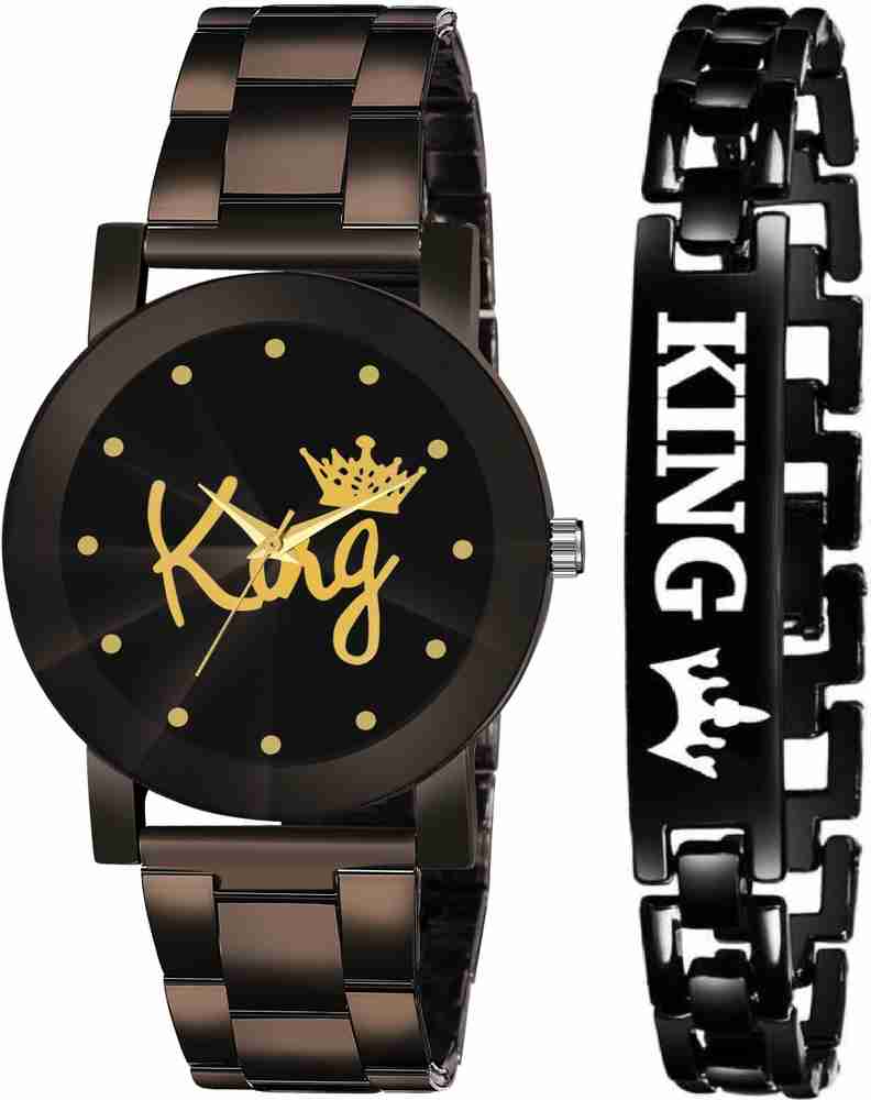 LAXMO New Trending Lattest Branded Combo Of King Dial Mettal Strap Fab Watch Braclet Analog Watch For Men Buy LAXMO New Trending Lattest Branded Combo Of King Dial Mettal