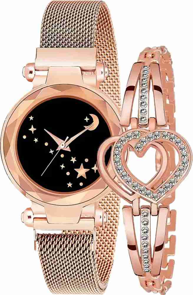 Rose gold magnetic watch 2025