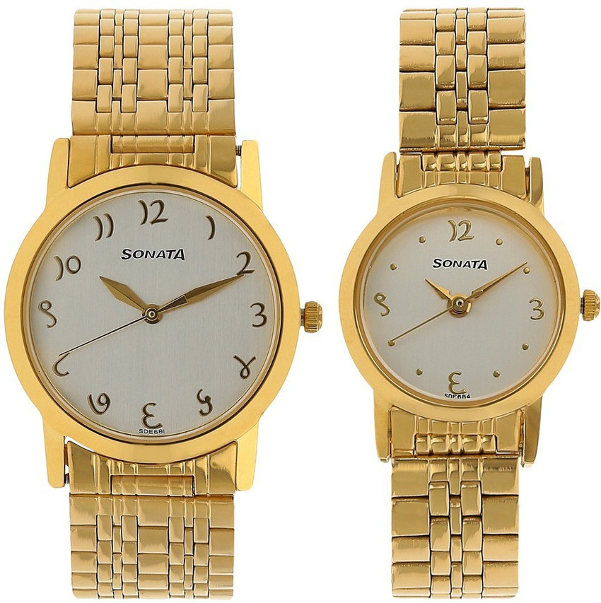 Buy SONATA SO pair Analog Watch For Couple NP71178137YM01 Online at Best Prices in India Flipkart