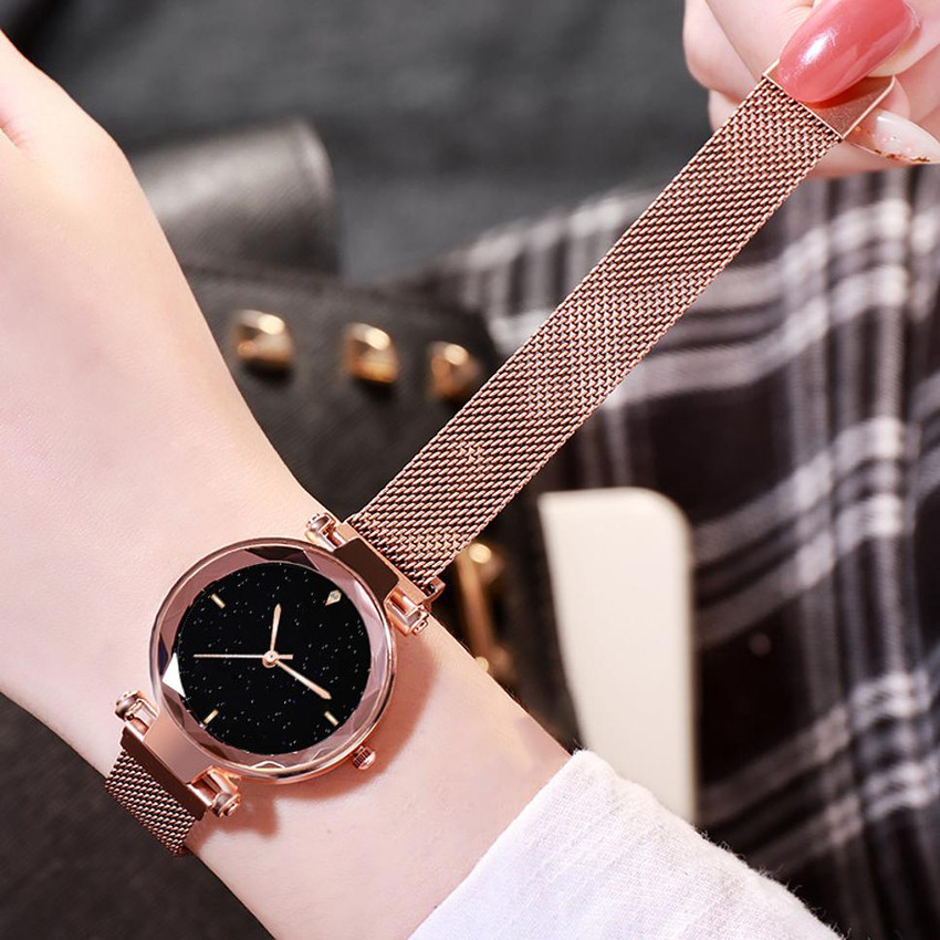 Marclex Gold Heart Bracelet 4 Point Magnet Studded magnet Watch for Womens watches girls watch for girls Analog Watch For Girls Buy Marclex Gold Heart Bracelet 4 Point
