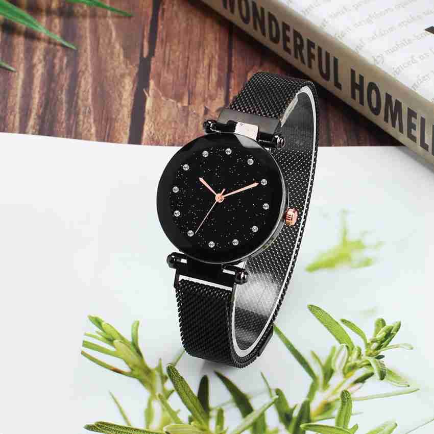 Watches for girls cheap in black colour