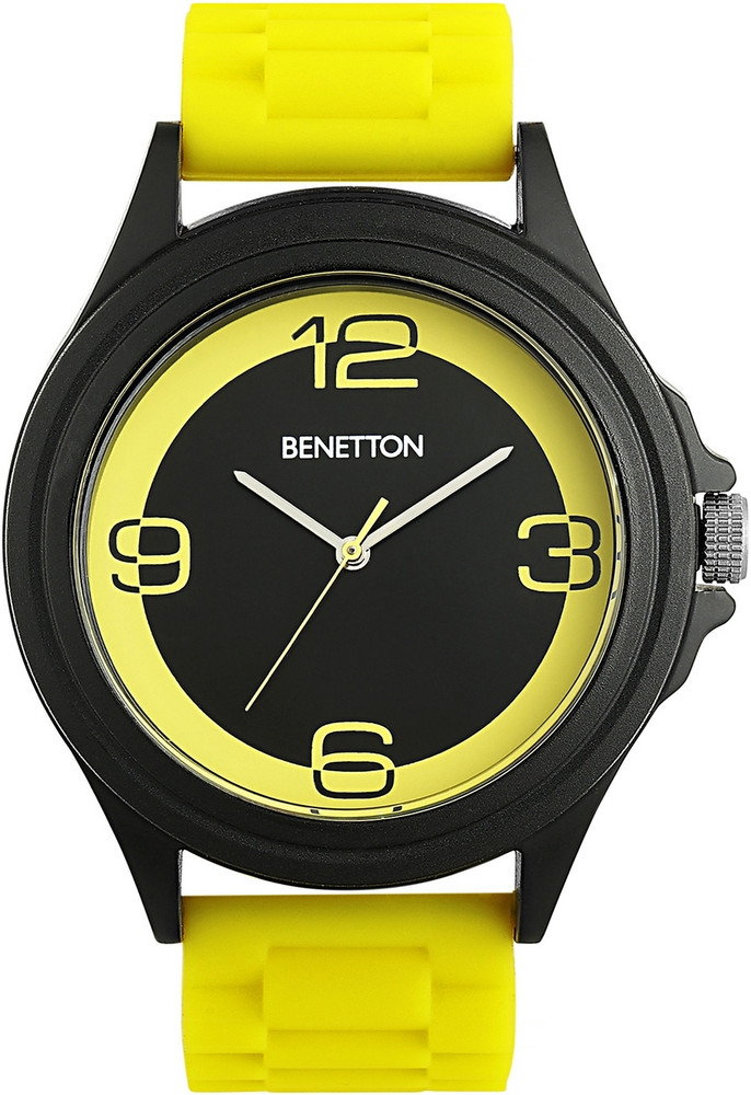 United Colors of Benetton Men Black Yellow Round Dial Analog Watch UWUCG0314 Analog Watch For Men Buy United Colors of Benetton Men Black Yellow Round Dial Analog
