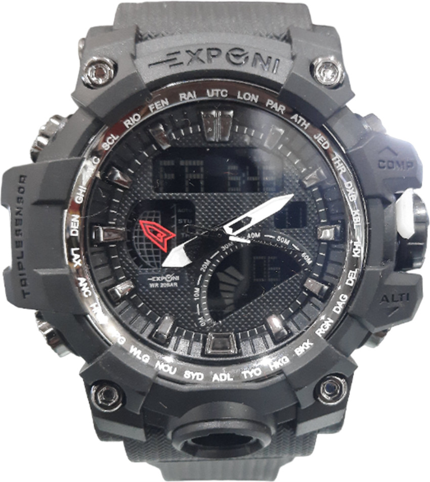 Men's digital top analog combination watches