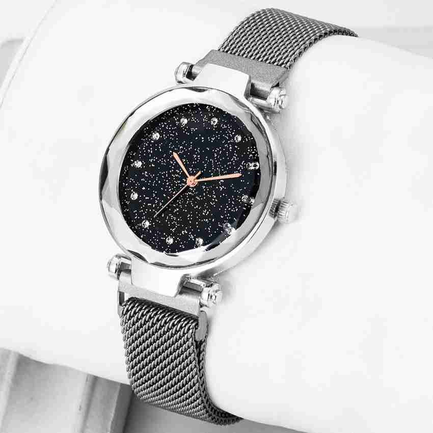Silver magnetic watch clearance