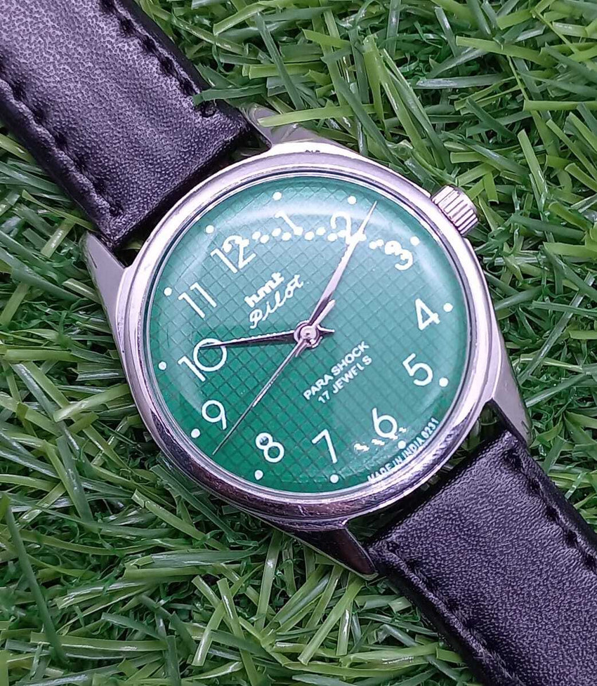 Seema HMT Kohinoor Vintage Hand Winding GREEN pilot Dial