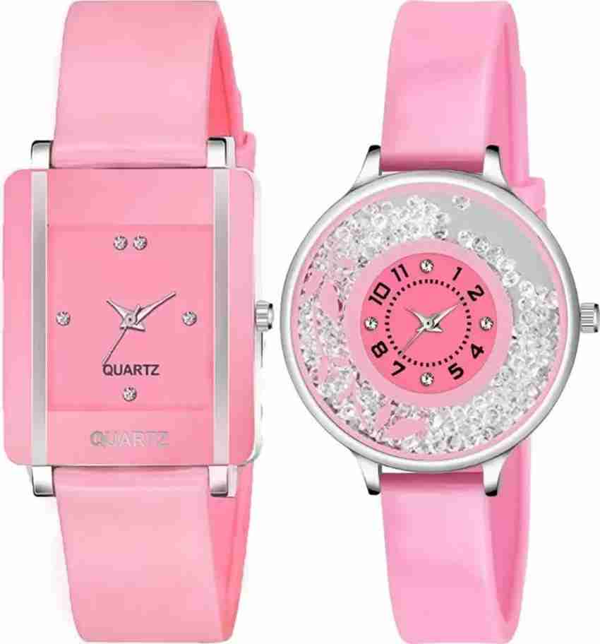Pink color watch for girl new arrivals
