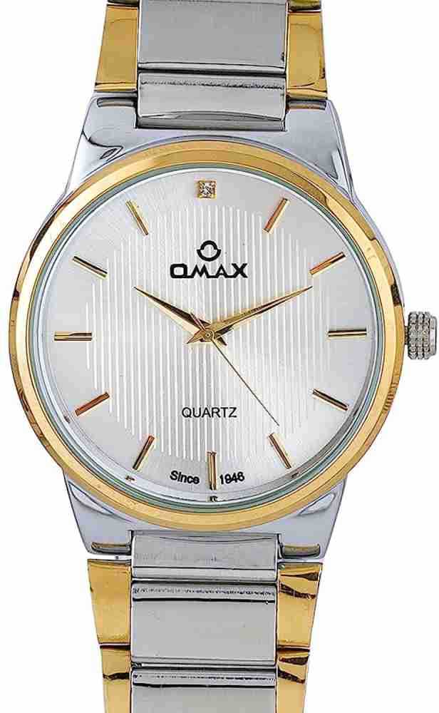 OMAX Analog White Dial with Stainless Steel Multi Colored Bracelet