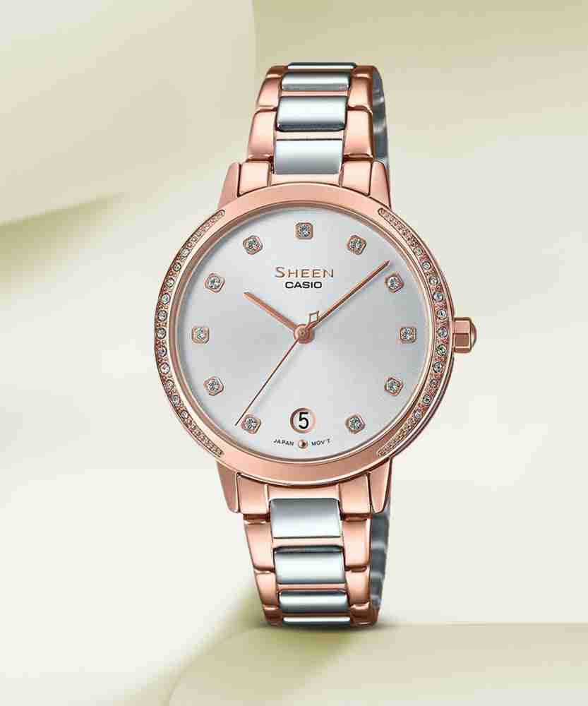 Casio sheen swarovski ladies sales watch price