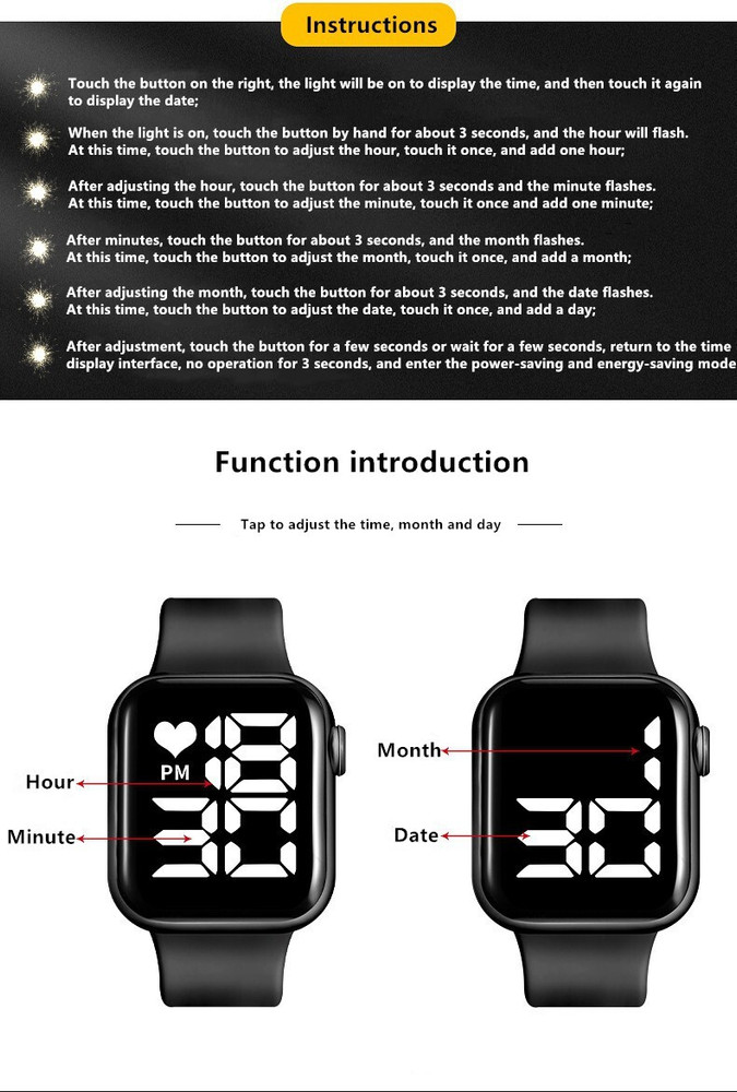 4 button digital watch instructions cheap