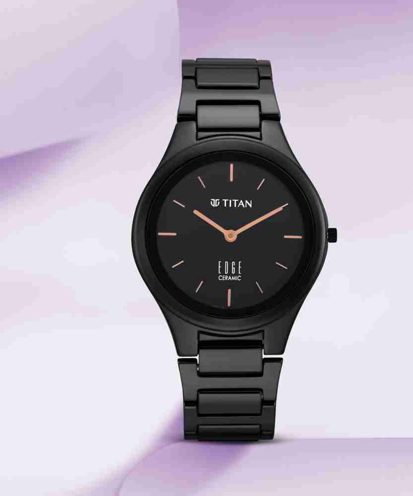 Titan ceramic watch on sale black