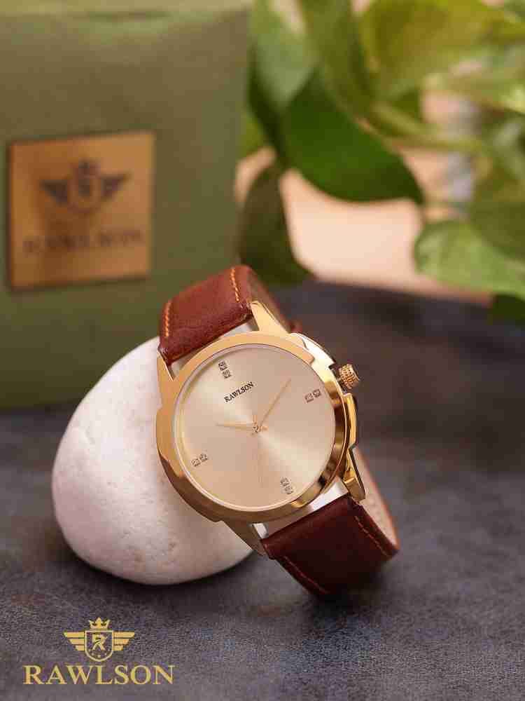 Leather strap analog watch new arrivals