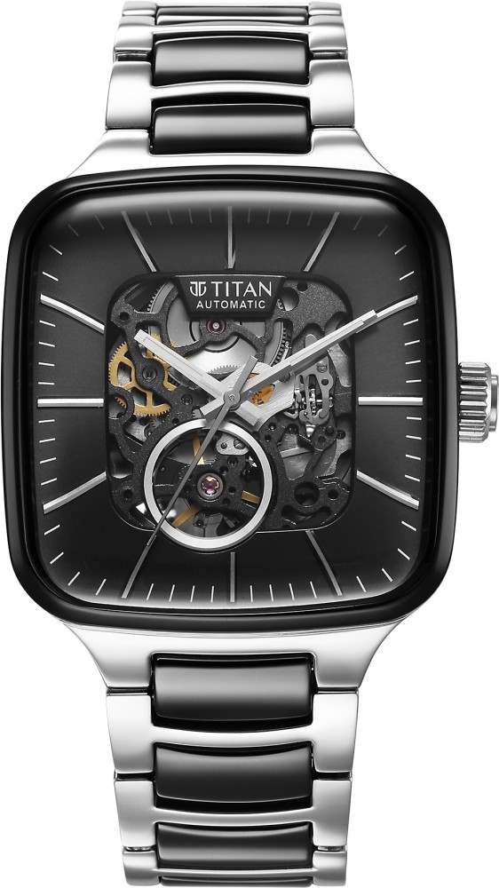 Titan Ceramic Fusion Automatic Ceramic Automatic Fusion Square Analog Watch For Men Buy Titan Ceramic Fusion Automatic Ceramic Automatic Fusion Square Analog Watch For Men 90175KD01 Online at Best