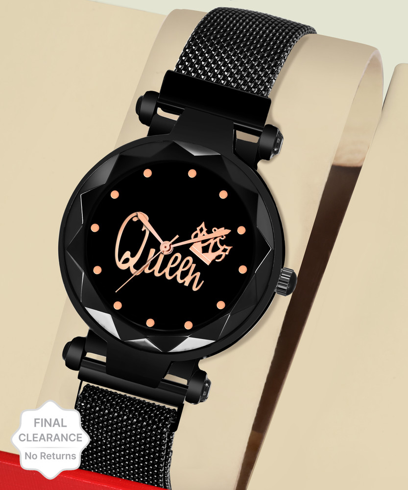 Black colour discount ladies watch