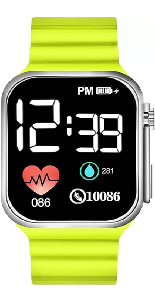 Flozio Ultra Big Number Electronic Yellow Digital Watch For Boys